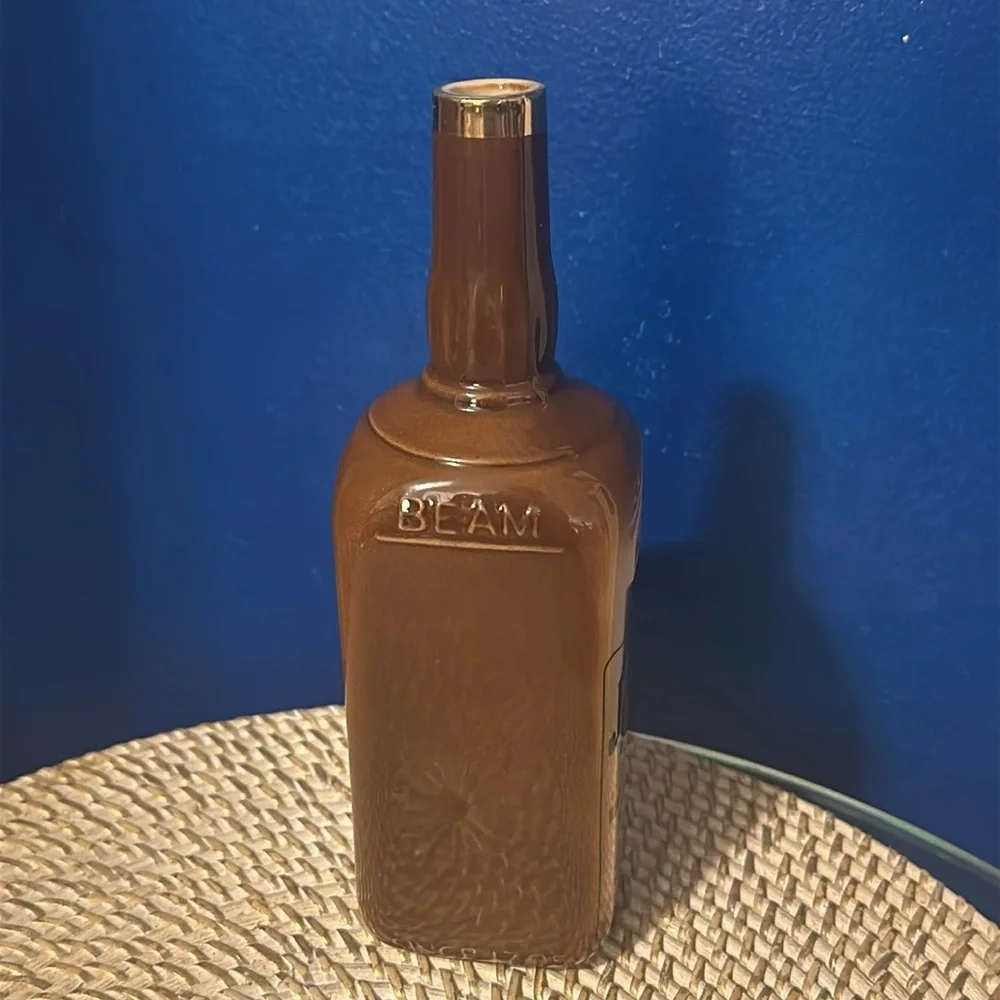Vintage 1977 Ceramic Collectible Jim Beam Bourbon Bottle 9.5”